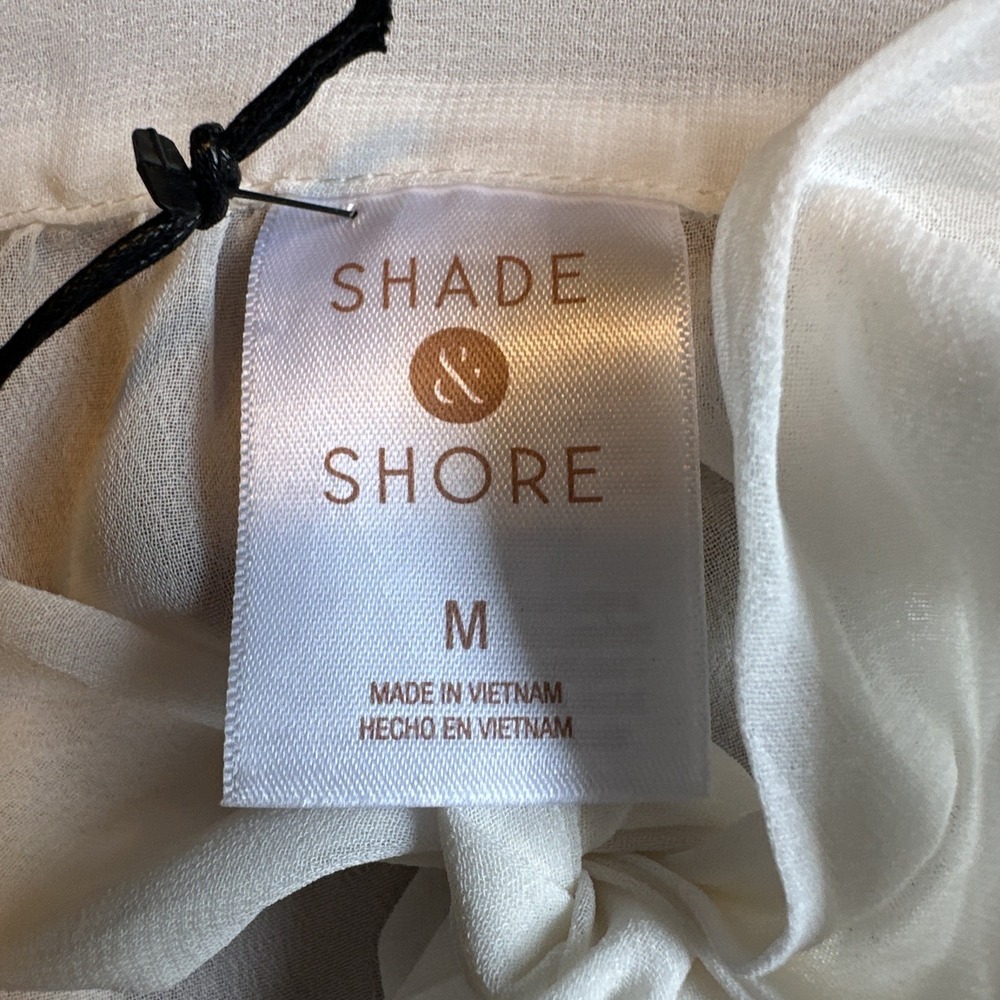 NWT Shade And Shore Off White Beach Cover Up Sarong Maxi Tie Sheer Medium Skirt - Picture 3 of 5